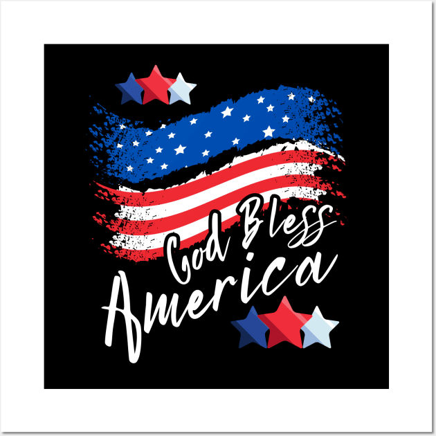 4th of July God Bless America // T-shirt Lifestyle Wall Art by Kalico Design